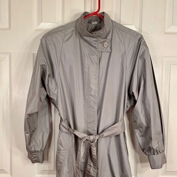 GRAY GALLERY FULL LENGTH RAIN COAT SIZE 8 - Picture 3 of 13